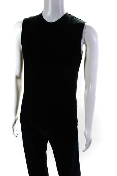 Dolce and Gabbana Mens Round Neck Sleeveless Pullover Top Black Size M