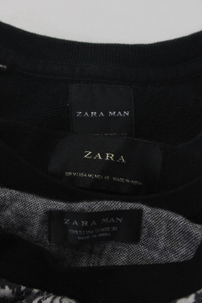 Zara Man Mens Animal Abstract Print Crew Neck Sweatshirts Black Size S M Lot 3
