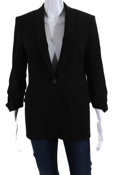 Elizabeth and James Women's Lined 3/4 Sleeve One-Button Blazer  Black Size 4
