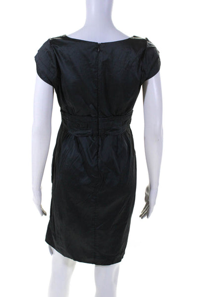 Calypso Saint Barth Womens Silk Twist Front Neck A Line Dress Gray Size 2