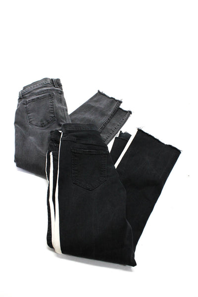 Mother J Brand Women's Striped Trim Raw Hem Jeans Black Size 25 26, lot 2