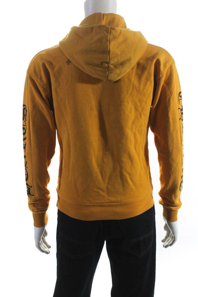 Chrome Hearts Mens Yellow Graphic Print Long Sleeve Pullover Hoodie Top Size XS