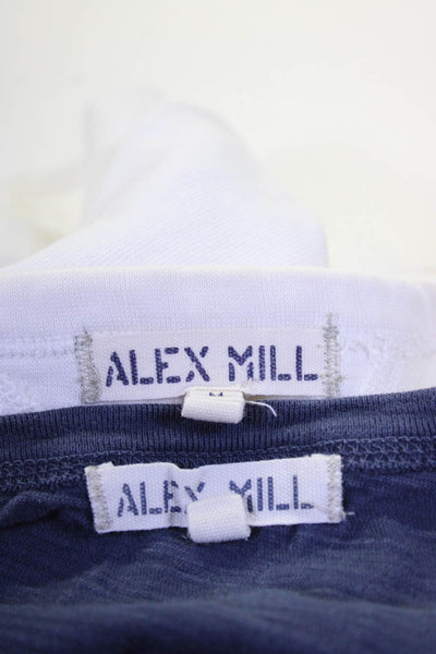 Alex Mill Mens T-Shirt White Crew Neck Pullover Sweatshirt Top Size M Lot 2