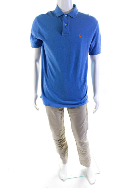 Polo Ralph Lauren Men's Collar Short Sleeves Polo Shirt Blue Size M Lot 2
