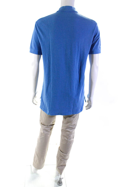 Polo Ralph Lauren Men's Collar Short Sleeves Polo Shirt Blue Size M Lot 2