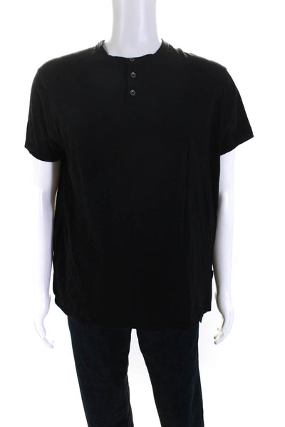 Kenneth Cole Mens Short Sleeves Tee Shirt Black Organic Cotton Size Extra Large