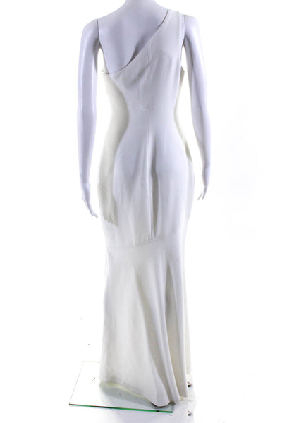 Cinq A Sept Womens One Shoulder Sleeveless Zippered Mermaid Gown White Size 6