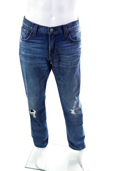 J Brand Mens 'Kane' Slim Straight Leg Medium Wash Distressed Jeans Blue Size 33