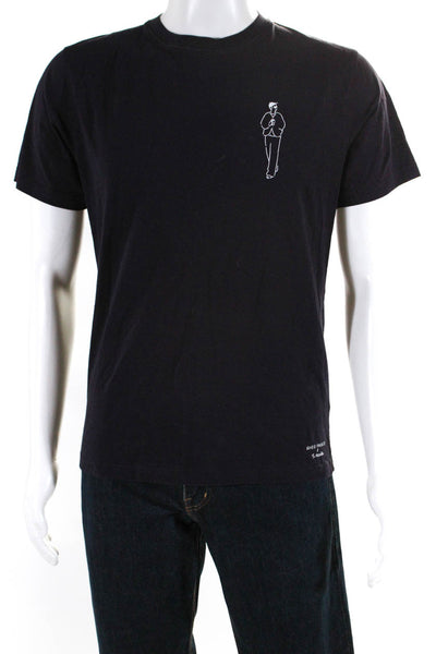 Norse Projects x Yu Nagaba Mens Short Sleeve Graphic Tee Shirt Navy Size Medium