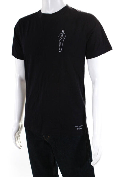Norse Projects x Yu Nagaba Mens Short Sleeve Graphic Tee Shirt Navy Size Medium