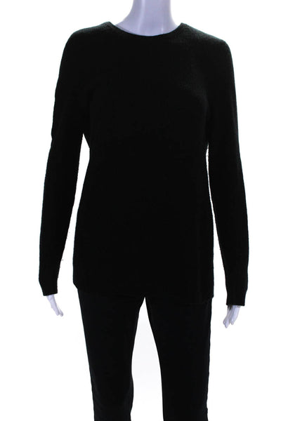 Autumn Cashmere Women's Cashmere Long Sleeve Pullover Sweater Black Size M