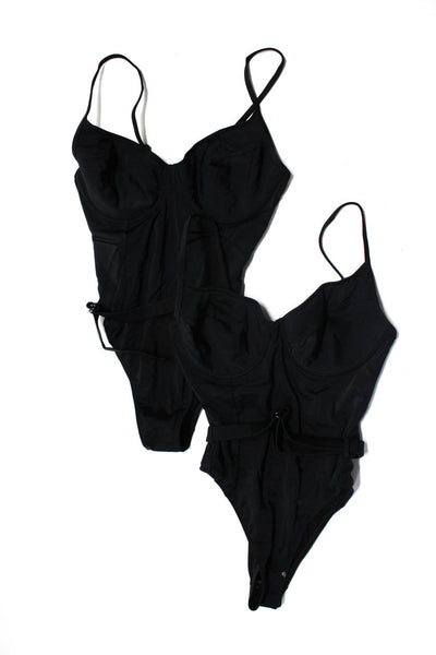 Perfect DD Women's Scoop Neck Spaghetti Straps Swimsuit Black Size M Lot 2