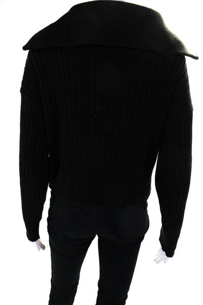 525 Women's Long Sleeve 1/2 Zip Ribbed Trim Sweater Black Size XS