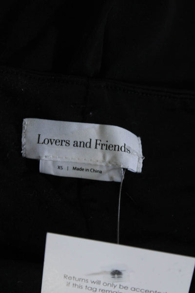 Lovers + Friends Womens Stretch Sleeveless Cutout Wide Leg Jumpsuit Black SizeXS
