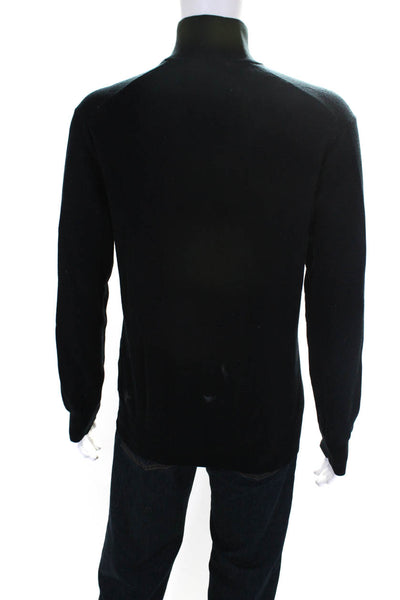 Polo Ralph Lauren Mens Quarter Zip Collared Pullover Sweater Black Size XL