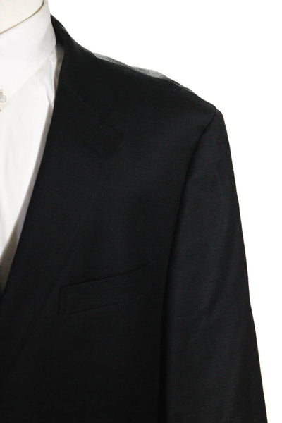 John W. Nordstrom Mens Charcoal Wool Two Button Long Sleeve Blazer Size 46R