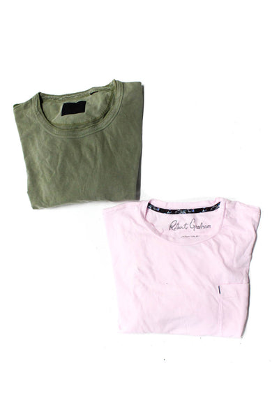 Robert Graham Scotch & Soda Womens Short Sleeve Shirts Pink Green Size M Lot 2