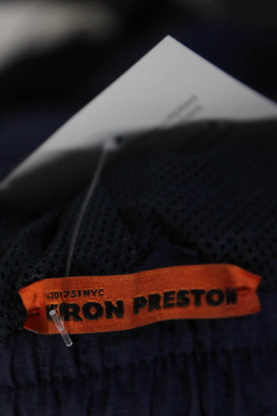 Heron Preston Womens Drawstring Waist Tapered Leg Track Pants Navy Blue Size XS