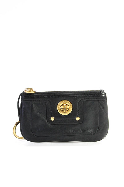 Marc by Marc Jacobs Women's Leather Gold Tone Hardware Key Ring Pouch Black