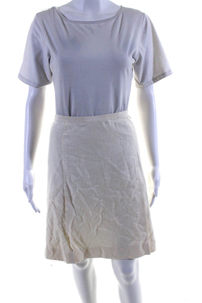 Moschino Women's Lined Knee Length A-line Skirt White Size 6