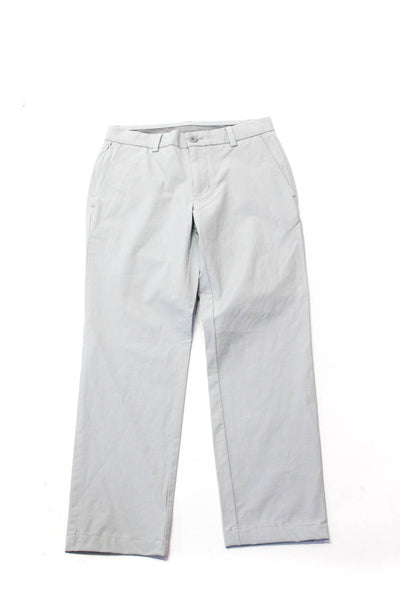 Vineyard Vines Mens Zipper Fly Pleated On The Go Pants Gray Size 28x32