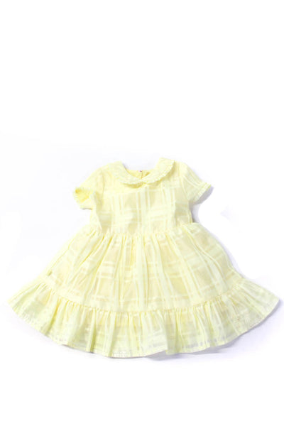 Baker By Ted Baker Girls Short Sleeve Collared A-Line Dress Yellow Size 6-9M