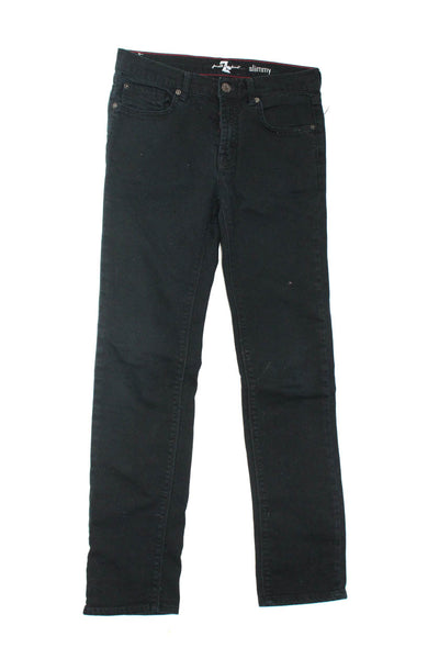7 For All Mankind Hudson Boys Buttoned Slim Straight Pants Black Size 12 Lot 2