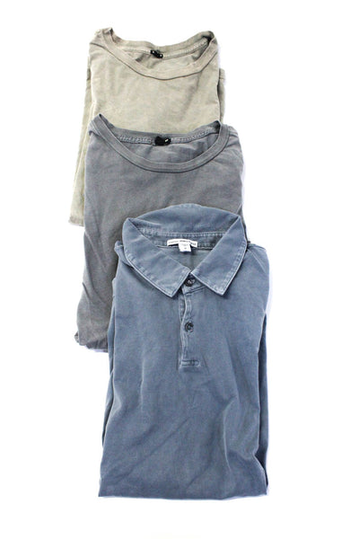 Standard James Perse Men's Collar Short Sleeves T-Shirt Gray Green Size 0 Lot 3