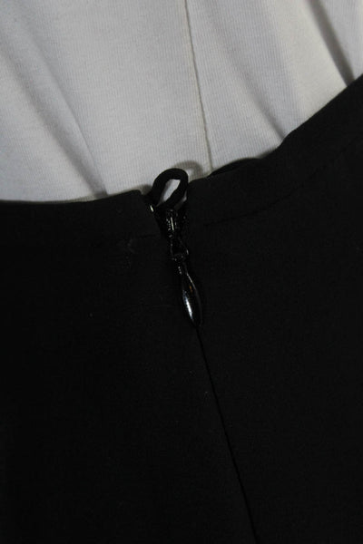 Giorgio Armani Womens Ruched Cady Midi Pencil Skirt Black Silk Size 2