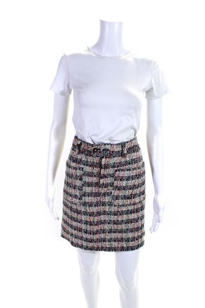 Scotch & Soda Women's Tweed Patch Pocket Knee Length Skirt Multicolor Size L