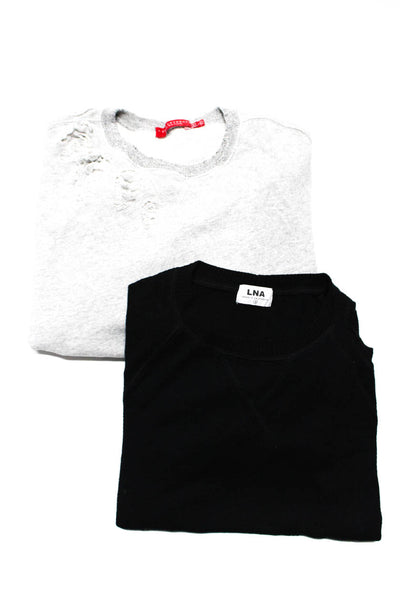 Philanthropy LNA Womens Distressed Tied Sweatshirts Gray Black Size S Lot 2