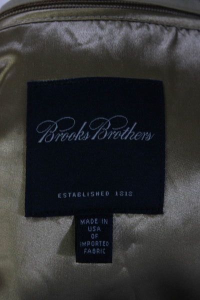 Brooks Brothers Mens Button Down Trench Coat Beige Cotton Size 38 Regular
