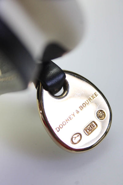 Dooney & Bourke Womens Animal Print Snap Buttoned Medallion Clutch Handbag White
