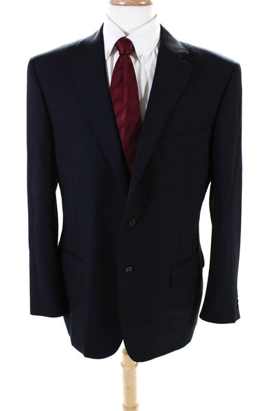 Canali Mens Collared Long Sleeved Two Button Suit Blazer Navy Blue Size 54 Long