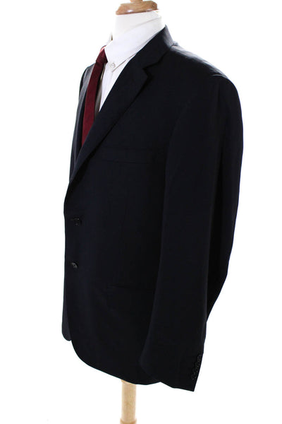 Canali Mens Collared Long Sleeved Two Button Suit Blazer Navy Blue Size 54 Long
