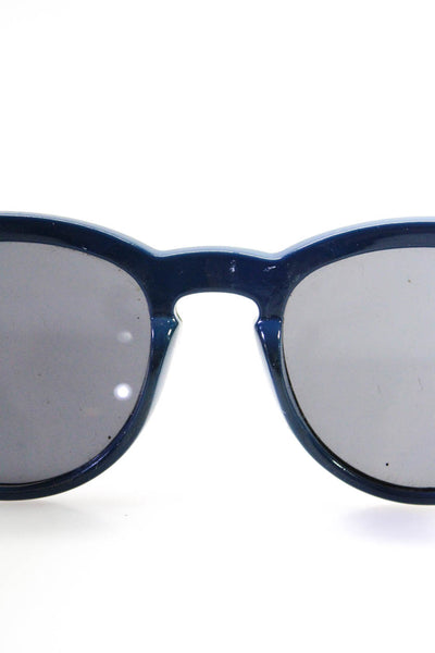Cole Haan Womens Black Lens Shades Round Sunglasses Blue 55mm 22mm 144mm