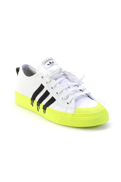 Adidas Womens Leather Colorblock Low Top Lace Up Nizza Sneakers White Size 4.5
