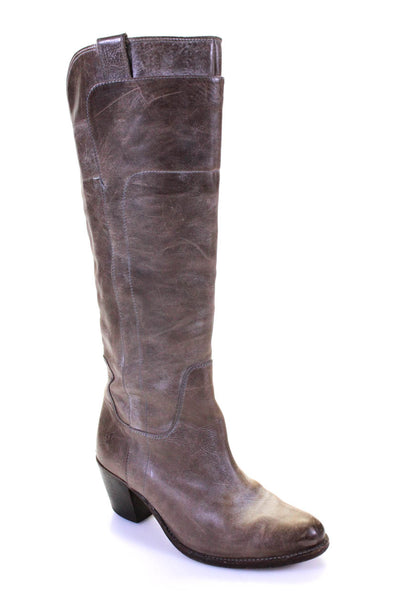 Frye Women's Leather Block Heel Knee High Boots Brown Size 7.5