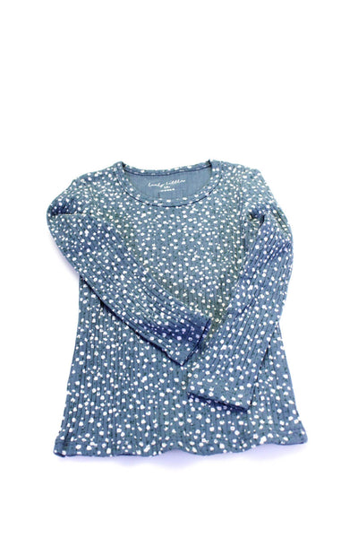 Lovely Littles Girls Cotton Floral Print Long Sleeve Top Blue Size 18M Lot 2