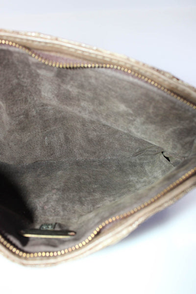 R&Y Augousti Womens Animal Print Zipped Magnetic Flapped Clutch Handbag Brown