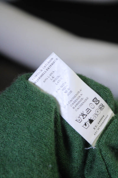 CH Carolina Herrera Mens V Neck Pullover Sweater Green Wool Size Small