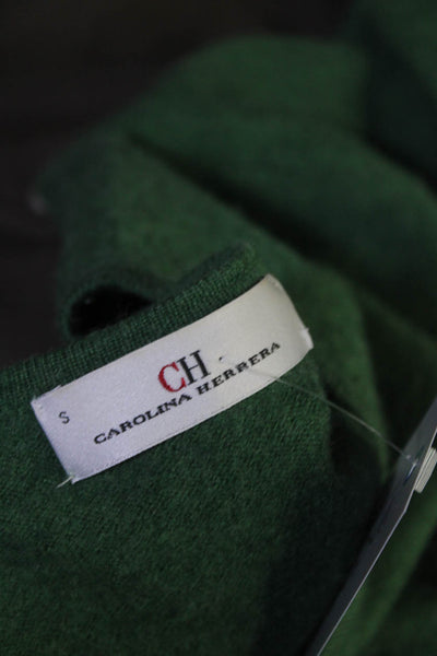 CH Carolina Herrera Mens V Neck Pullover Sweater Green Wool Size Small