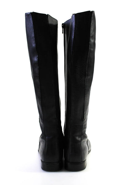 Corso Como Womens Leather Zip Up Knee High Riding Boots Black Size 7.5