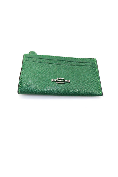 Coach Women's Leather Cardholder Keychain Wallet Green Size S