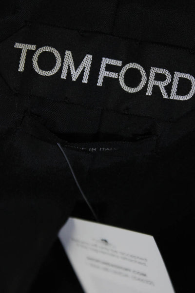 Tom Ford Womens Three Button Notched Lapel Glen Plaid Jacket White Black IT 38
