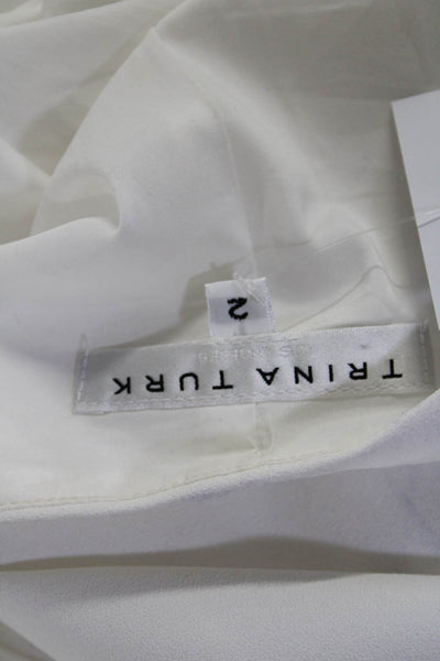 Trina Turk Womens Side Zipped Slip-On Flat Front Dress Shorts White Size 2
