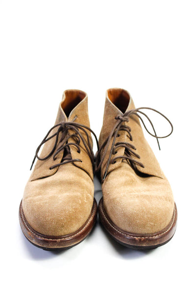 Brunello Cucinelli Men's Suede Lace Up Ankle Boots Beige Size 9.5