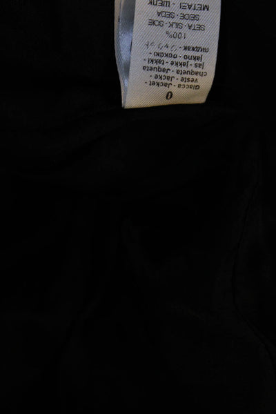 Forte Forte Womens Silk Graphic Print Buttoned Blazer Pants Set Black Size 0