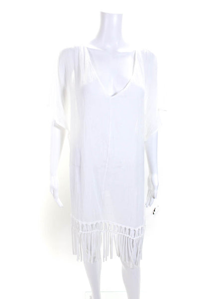 Muche Et Muchette Women's Short Sleeves Swimsuit Cover-Up White One Size Lot 2
