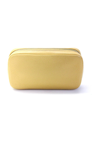 Coach Women's Zip Closure Pockets Leather Pouch Wallet Yellow Size S